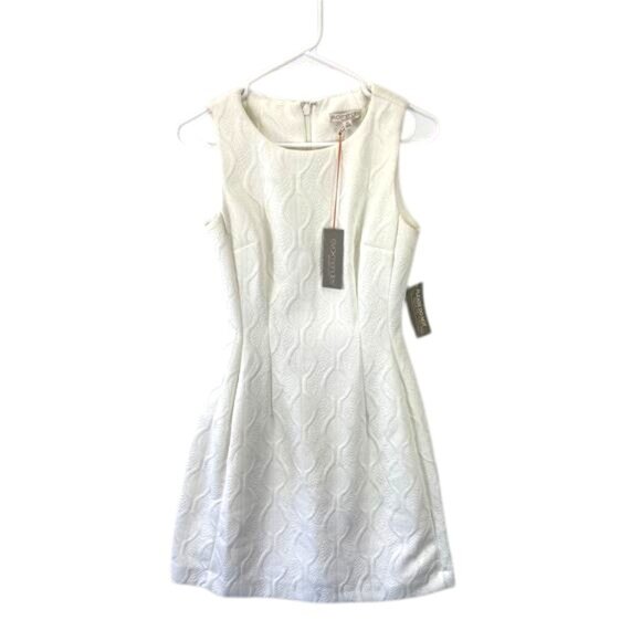 Eva Mendes Collection Solange Dress Women’s 4 White Fit Flare Midi Elegant NWT - Picture 1 of 12